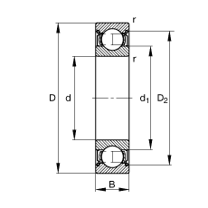 S 6302-2Z,  DIN 625-1 ˜ʵҪߴ, ɂg϶ܷ