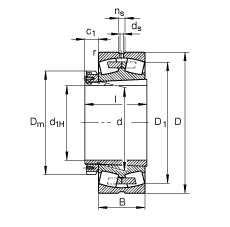 {ĝLS 23084-B-K-MB + H3084X,  DIN 635-2 ˜ʵҪߴ, F׺;o