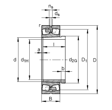 {ĝLS 241/710-B-K30-MB + AH241/710,  DIN 635-2 ˜ʵҪߴ, F׺ж